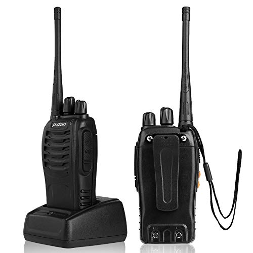 Pxton 6-Pack Long Range Walkie Talkies for Adults with Headphones, 16 Channels, Rechargeable, Flashlight, Li-ion Battery