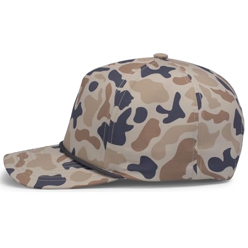 Pacific Headwear Duck Camo 5-Panel Trucker Cap - One Size Canyon
