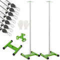 Heavy Duty Boat Cover Support Poles 2 Pack - Adjustable Aluminum Marine Tarp Support System with Mushroom Caps & Ratchet Ropes