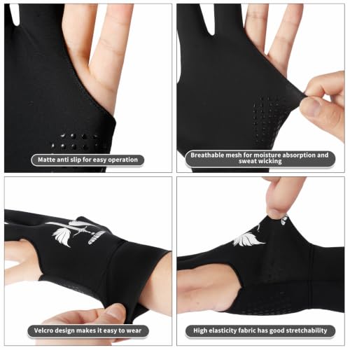 Billiard Gloves 2 Pack Left Hand Pool Gloves for Snooker and Cue Sports