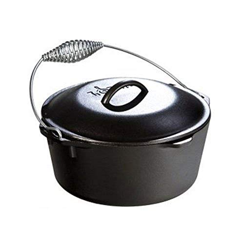 Lodge 5 Quart Pre-Seasoned Cast Iron Dutch Oven with Bail Handle