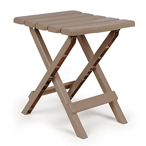 Camco Adirondack Folding Plastic Side Table Taupe 2 Pack
