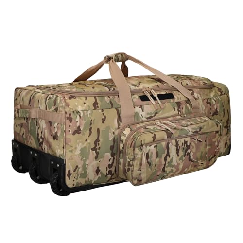 Goloni Camo 120L Heavy Duty 3-Wheel Rolling Duffle Bag for Travel & Outdoor