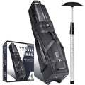 CHAMPKEY Golf Travel Bag Hard Case with Lock & Oversized Wheels - Black