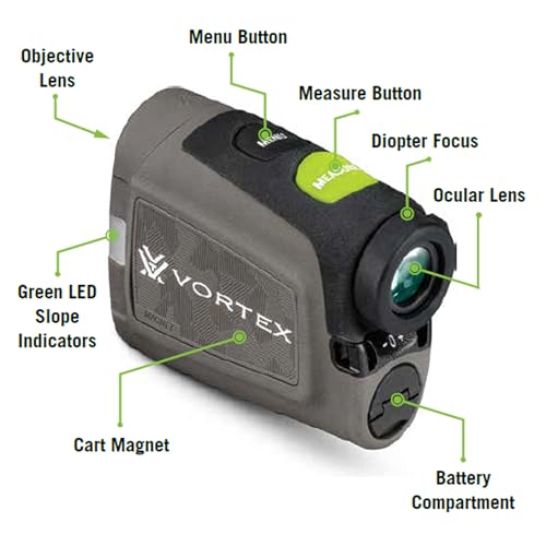 Vortex Blade Slope Golf Laser Rangefinder with 6x Magnification, Tournament Legal, Up to 1400 Yards