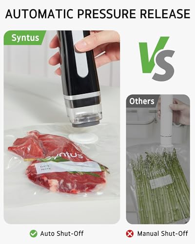 Compact Food Vacuum Sealer with Reusable Bags - Cordless & Portable