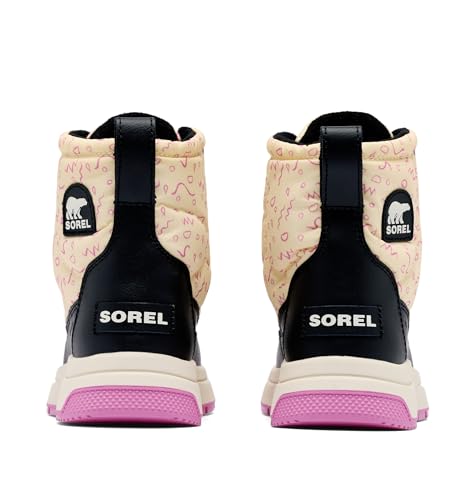 Kids SOREL Whitney III Mid Waterproof Winter Boots - Big Kid Honey White/Black