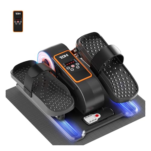 TDH Under Desk Elliptical Machine Leg Exerciser - Orange-Black Compact Low-Impact Cardio