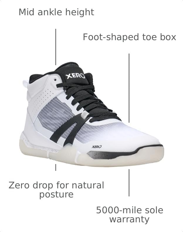 Xero Shoes Women's X1 Mid Barefoot Basketball Shoes - White, Size 8