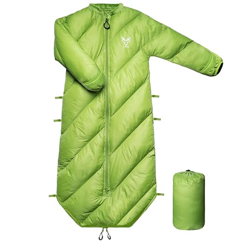 AZITREK Garnish Green Toddler Sleeping Bag for Kids 2T-4T - Puffy, Waterproof, Machine Washable