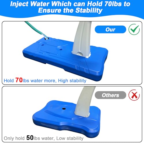 Blue Pool Basketball Hoop Set with 2 Balls & Pump for Kids & Teens