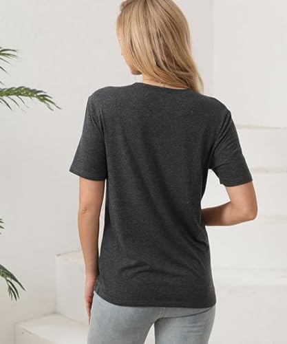 Women’s Hiking Shirt Large Dark Gray Funny Nature Sunrise Mountain Graphic Tee