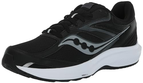 Men's Saucony Cohesion 17 Running Shoes - Black and White, Size 11