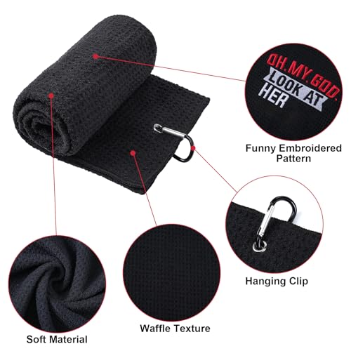 Golf Towels Set - Microfiber, 3 Pack with Clip for Women & Men