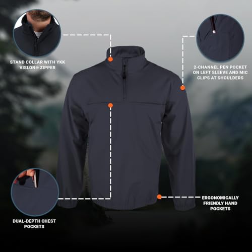 Propper Men's Quarter Zip Softshell Work Shirt XL Tall Navy - Weather-Resistant