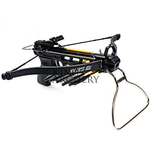 KingsArchery 80lb Self-Cocking Crossbow with Adjustable Sights & 27 Aluminum Bolts