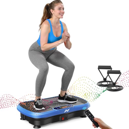 AXV Slim Blue Vibration Plate Exercise Machine for Full-Body Workout