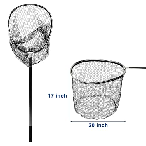 Telescoping Fishing Net with 20-Inch Deep Mesh and Aluminum Handle