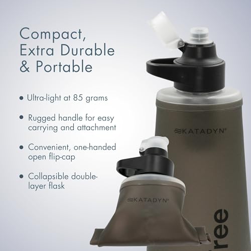 Katadyn BeFree 1L Black Collapsible Water Filter Bottle for Hiking Outdoors