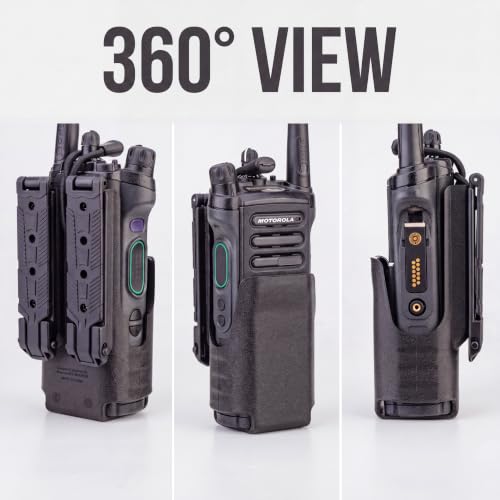 Zeadio Tactical Radio Holster for Motorola APX 6000/8000 – Hard Shell MOLLE Pouch with Elastic Retention