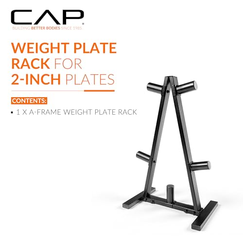 CAP 2-Inch Olympic Plate Tree Rack - 5-Post Heavy-Duty Weight Plate Organizer, Space-Saving Gym Storage, 300lb Capacity