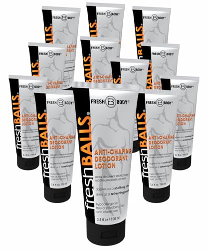 Fresh Balls Men's Anti-Chafing Soothing Lotion with Oatmeal - Pack of 12, 3.4 fl oz