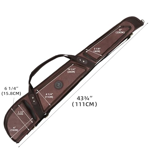 WAYNE'S DOG 42" Small Size Canvas Leather Gun Case for Rifle & Shotgun, Protective Lamb Wool Pouch, Coffee Variant