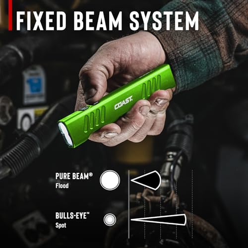 Rechargeable LED Flashlight with Dual Spot & Flood Beams – 1150 Lumens, USB-C, Memory Mode, Pocket Clip, Green