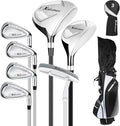 Right Hand Golf Club Set for Men & Women - White, 8-Piece Complete Set with Bag