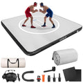 Inflatable Wrestling Mat 8x8 ft - Grey, 4-Inch Thick, Portable for Home & Gym MMA BJJ