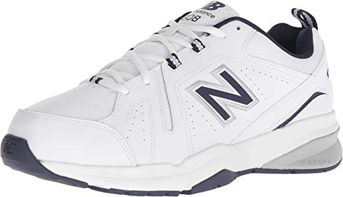 New Balance Men's 608 V5 Cross Trainer Shoes - 10.5 Wide White/Navy
