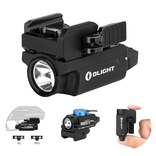 OLIGHT PL-Mini 2 Compact Weapon Light Black for GL & 1913 Rails, Adjustable, 600 Lumens