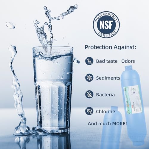 4 Pack Inline RV Drinking Water Filter with Flexible Hose Protector - NSF Certified