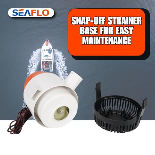 SEAFLO 4700 GPH Bilge Pump 12V Marine Submersible Pump with 2" Outlet & 4-Year Warranty