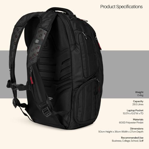 OGIO Renegade Backpack Black - 15.5 Inch Laptop, Business & School Use