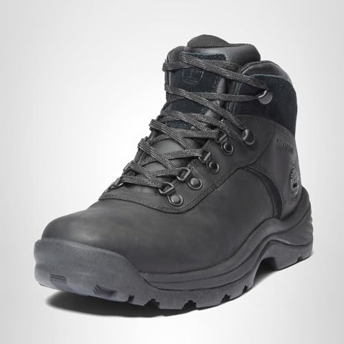 Timberland Men's Flume Mid Waterproof Hiking Boot, Black Full-Grain-NEW 2024, 10 Wide