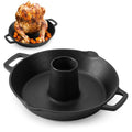 Pre-Seasoned Cast Iron Chicken Roaster for Grills and Ovens