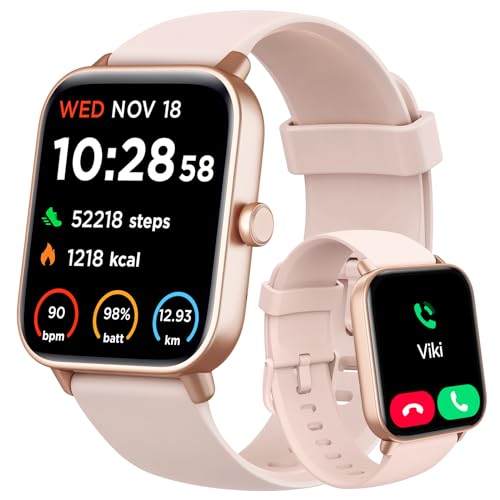 Gydom Pink Women's Smart Watch 1.8-inch Fitness Tracker with Alexa, Waterproof & Heart Rate Monitoring