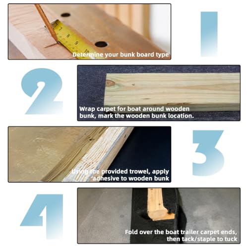 Boat Trailer Bunk Carpet 12in x 13ft Marine Grade Anti-Slip Marine Bunk Carpet Replacement for Boat Trailers