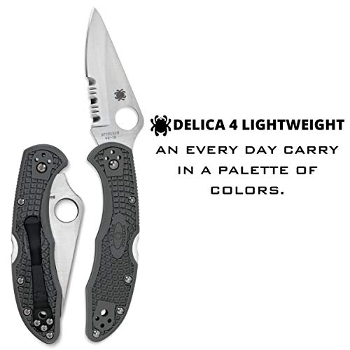 Spyderco Delica 4 Lightweight Folding Knife with Combo Edge - VG-10 Steel, FRN Handle