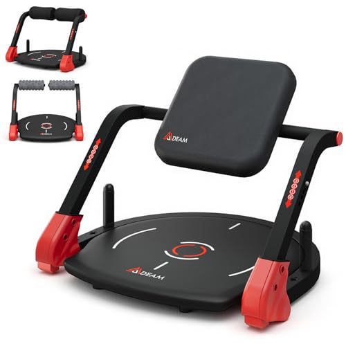 Mdeam Upgraded Ab Machine with Flat Backrest - Red & Black Home Sit-Up Equipment