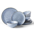 Famiware Ocean Blue 12-Piece Dinnerware Set for 4 | Plates & Bowls