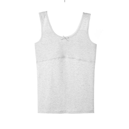 Amuhou Teen Girls Camisole, Original Cotton Lining Undershirts Training Bras (10-12 Years, White,Gray,White,Gray)