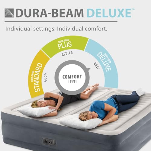 Intex King Air Mattress with Built-In Pump, 22-Inch Deluxe Pillow Top