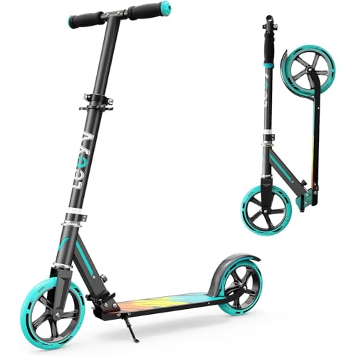LEEYV Kids & Adult Folding Kick Scooter Blue & Black, Max 240 LBS