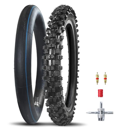 HOOUP 70/100-19 Off-Road Dirt Bike Tire with Inner Tube for 125cc-150cc Motocross