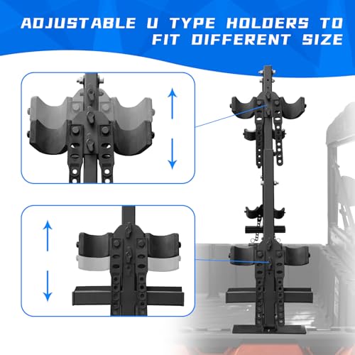 Universal UTV Tool Holder Rack with Adjustable Clamps for Cargo Bed