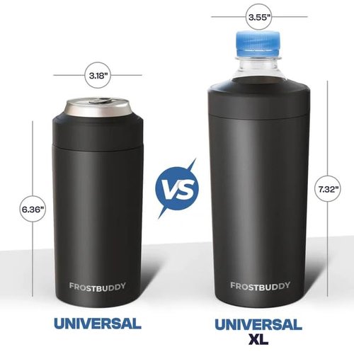 Universal Buddy XL Can Cooler by Frost Buddy - Fits 12-ounce, 16-ounce, 20-ounce, and 24-ounce Cans and Bottles - Keep Your Drinks Refreshingly Chilled for over 12 hours Emerald Elegance