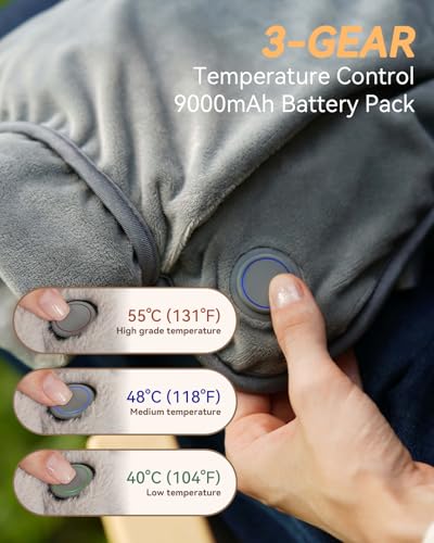 Rechargeable Far-Infrared Hand Warmer Pouch with 9000mAh Battery Pack