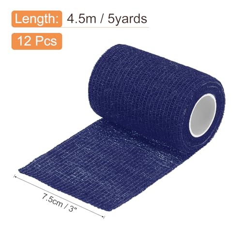 Elastic Athletic Tape - Supportive Stretch Bandage for Sports, Navy Blue, 3 Inch x 5 Yards